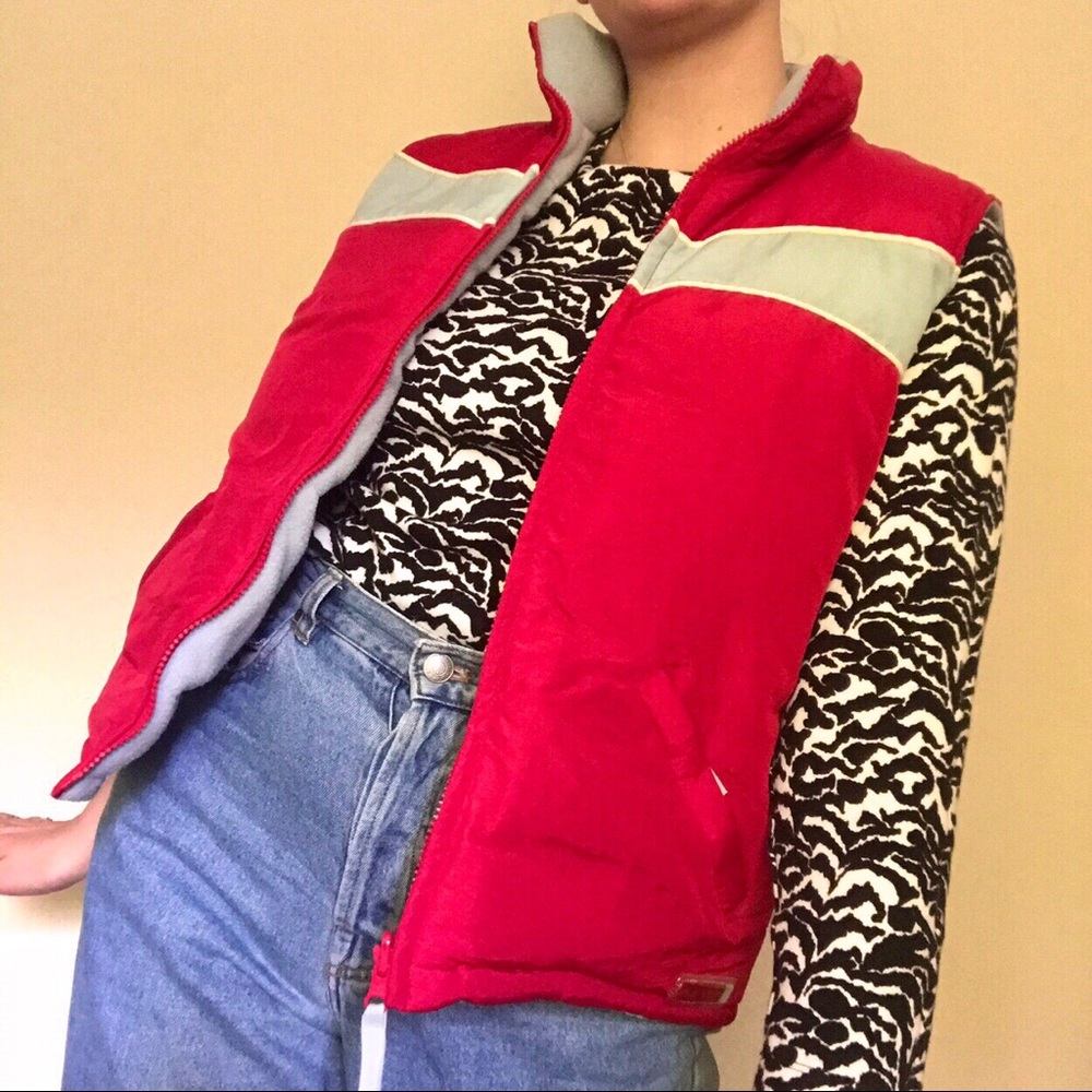 Red y2k old navy puffer vest